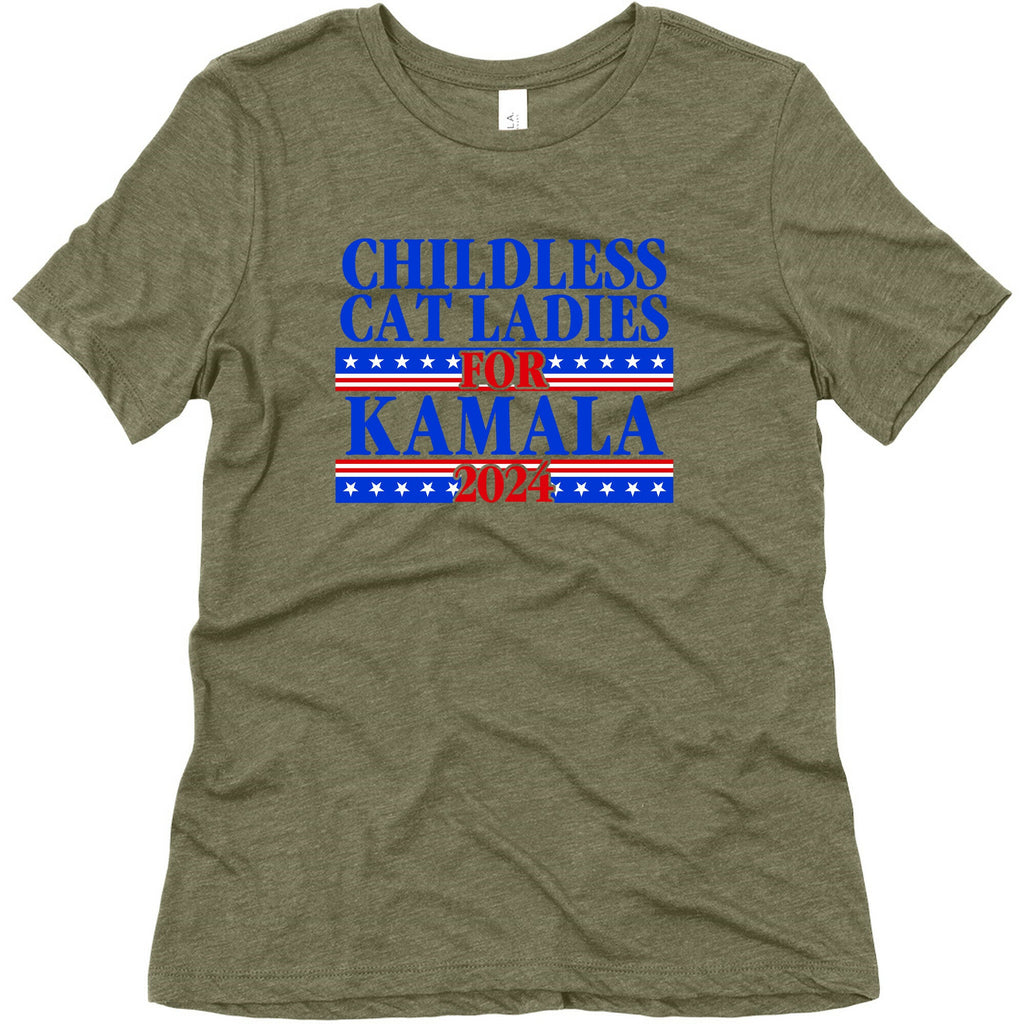 Patriotic Childless Cat Ladies for Kamala Womens Triblend Tee