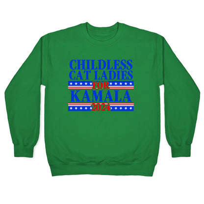 Patriotic Childless Cat Ladies for Kamala Crewneck Sweatshirt