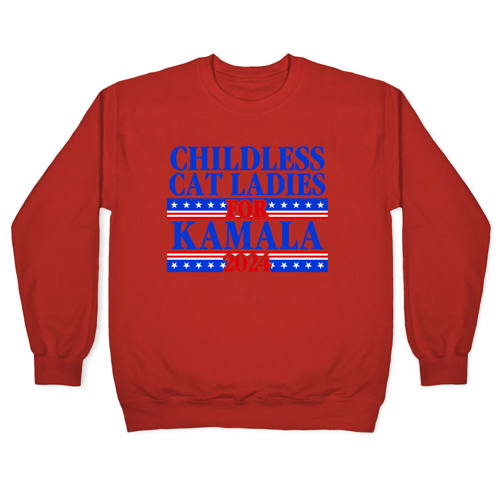 Patriotic Childless Cat Ladies for Kamala Crewneck Sweatshirt