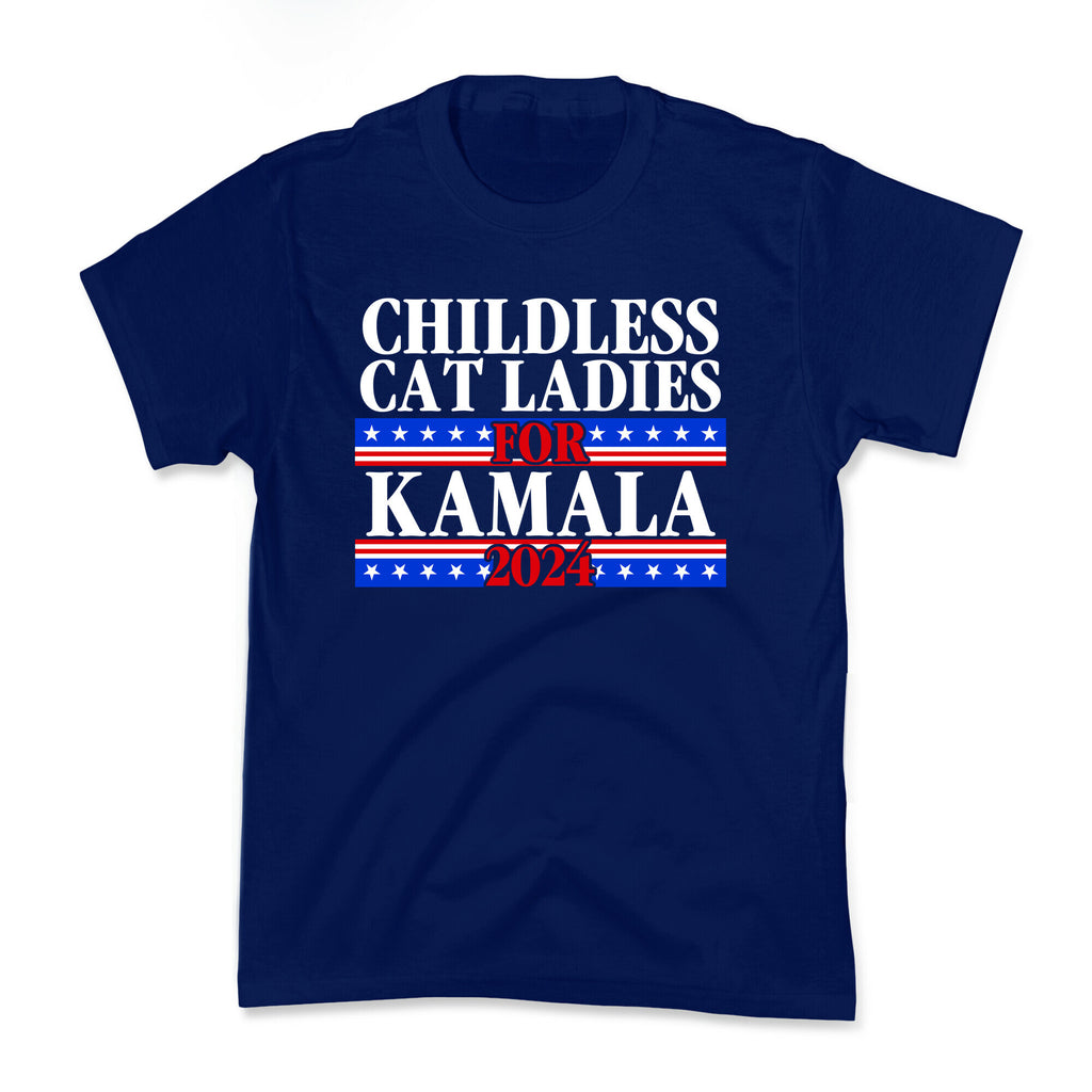 Patriotic Childless Cat Ladies for Kamala Kids Tee