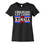 Patriotic Childless Cat Ladies for Kamala Womens Cotton Tee
