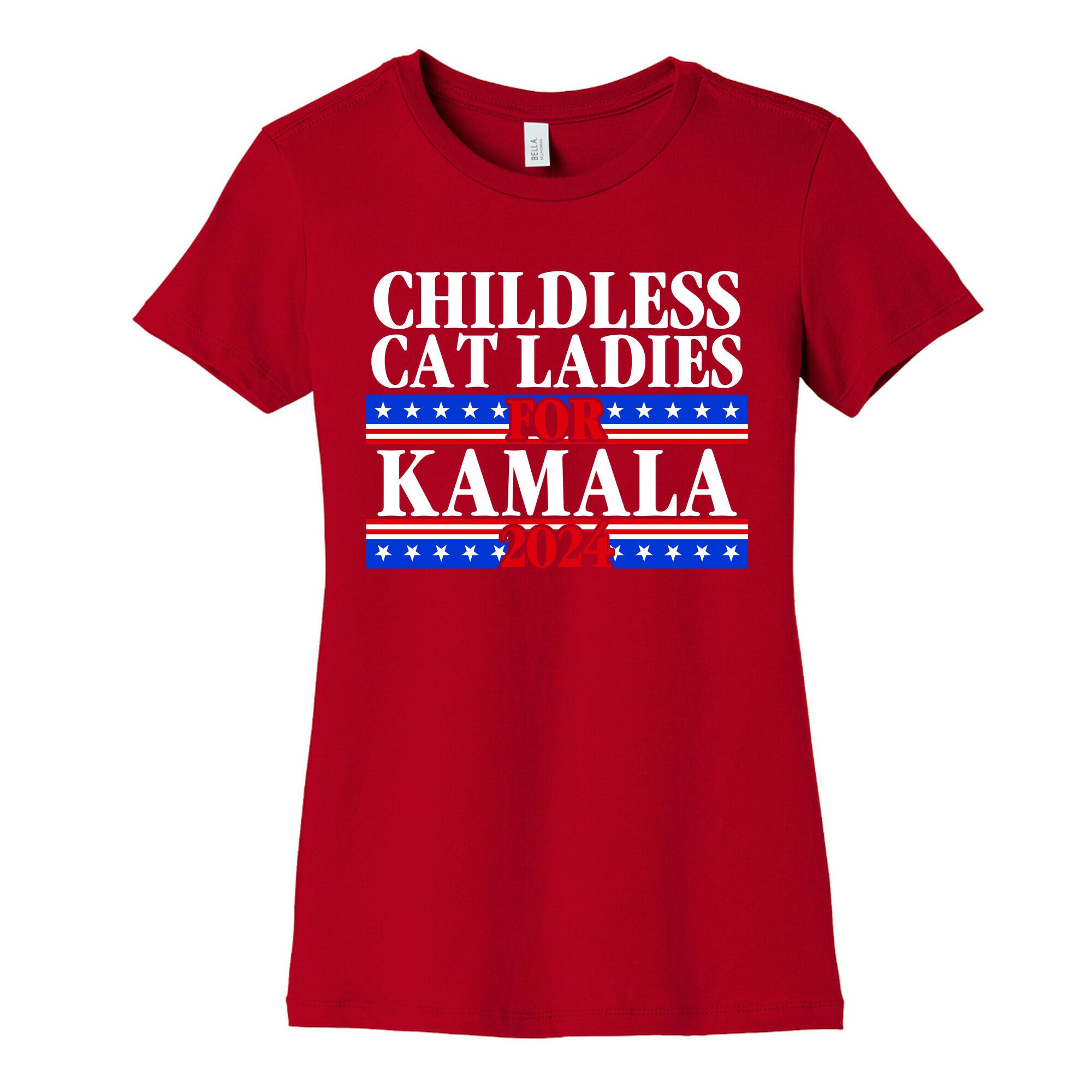 Patriotic Childless Cat Ladies for Kamala Womens Cotton Tee