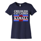 Patriotic Childless Cat Ladies for Kamala Womens Cotton Tee