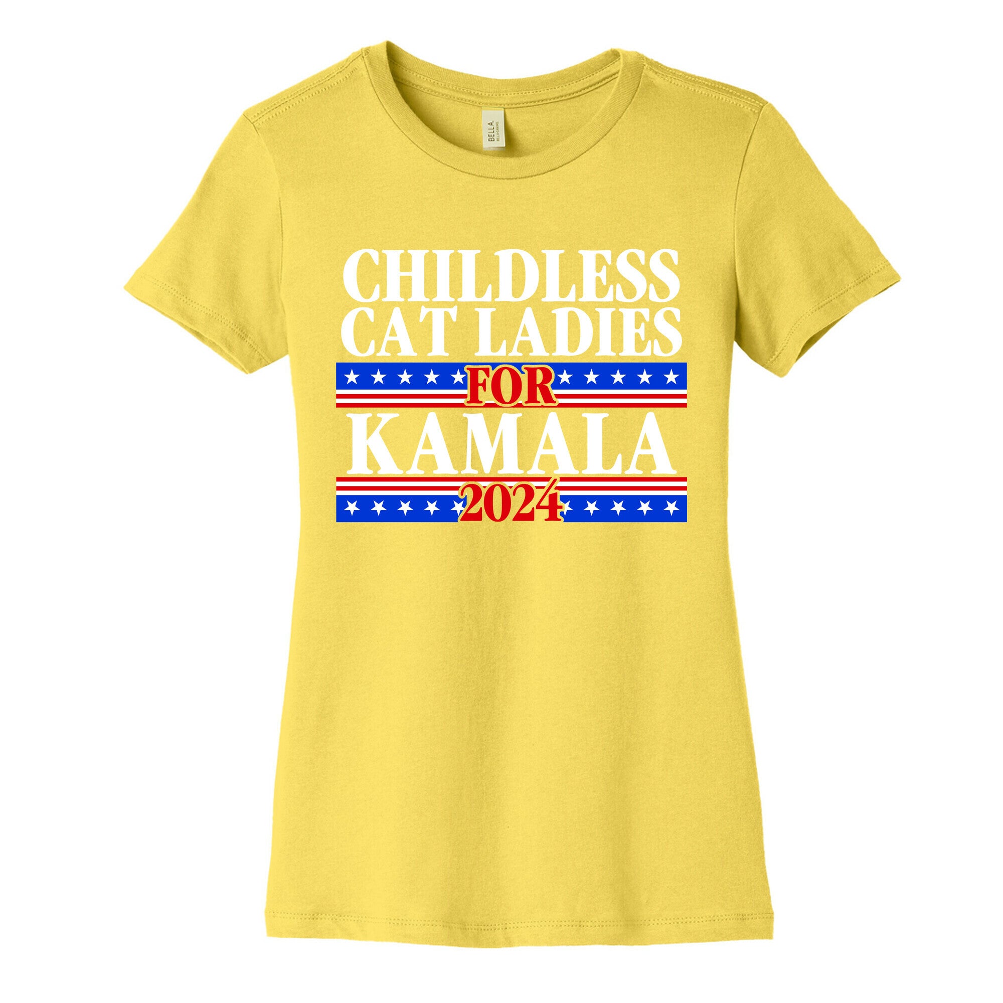 Patriotic Childless Cat Ladies for Kamala Womens Cotton Tee