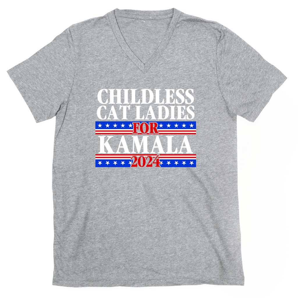 Patriotic Childless Cat Ladies for Kamala V-Neck