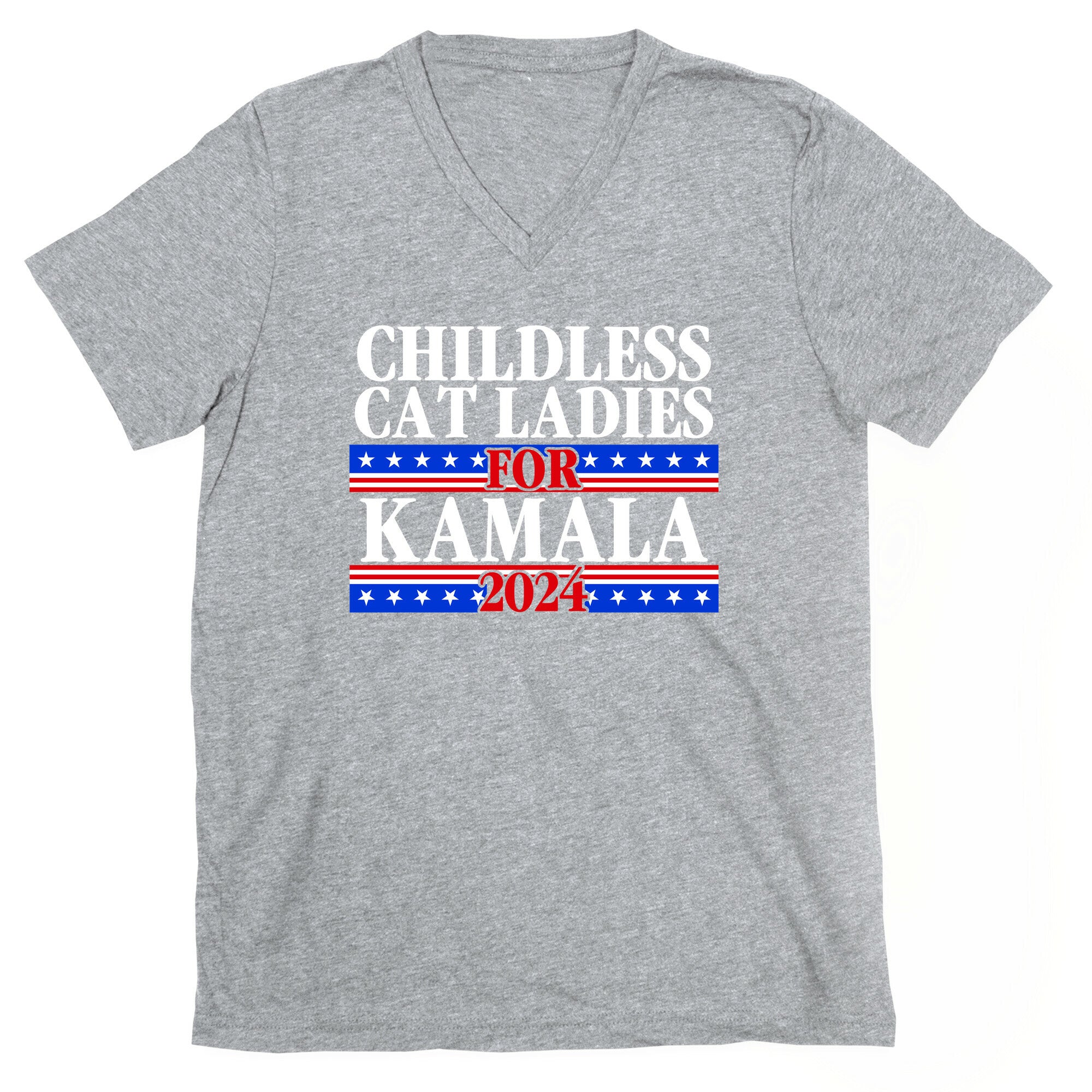 Patriotic Childless Cat Ladies for Kamala V-Neck