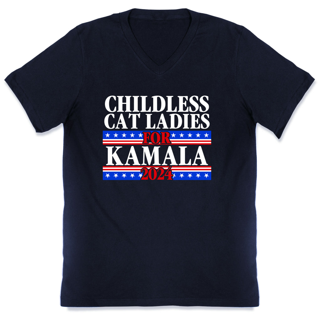 Patriotic Childless Cat Ladies for Kamala V-Neck
