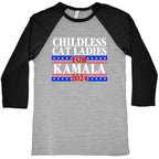 Patriotic Childless Cat Ladies for Kamala Baseball Tee