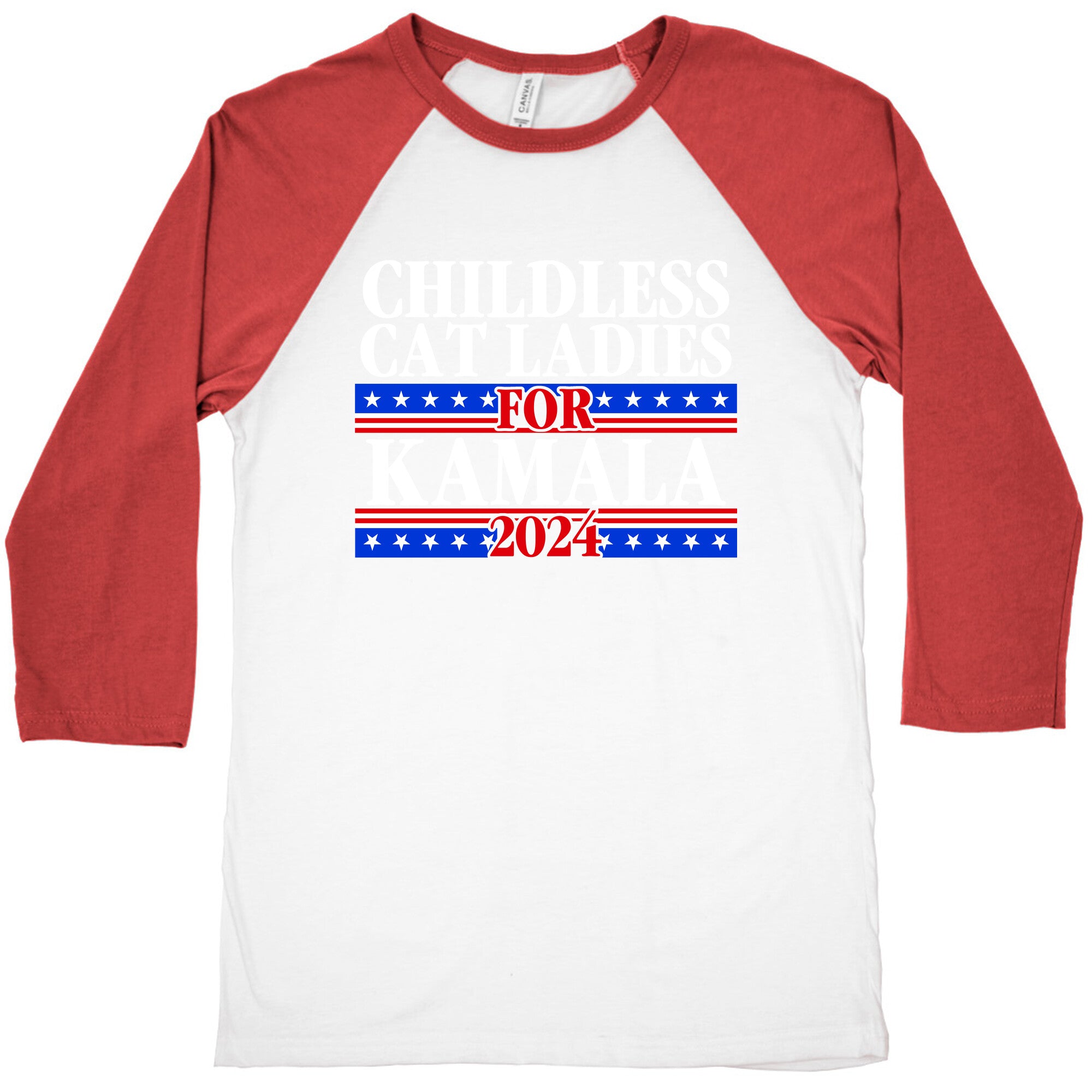 Patriotic Childless Cat Ladies for Kamala Baseball Tee