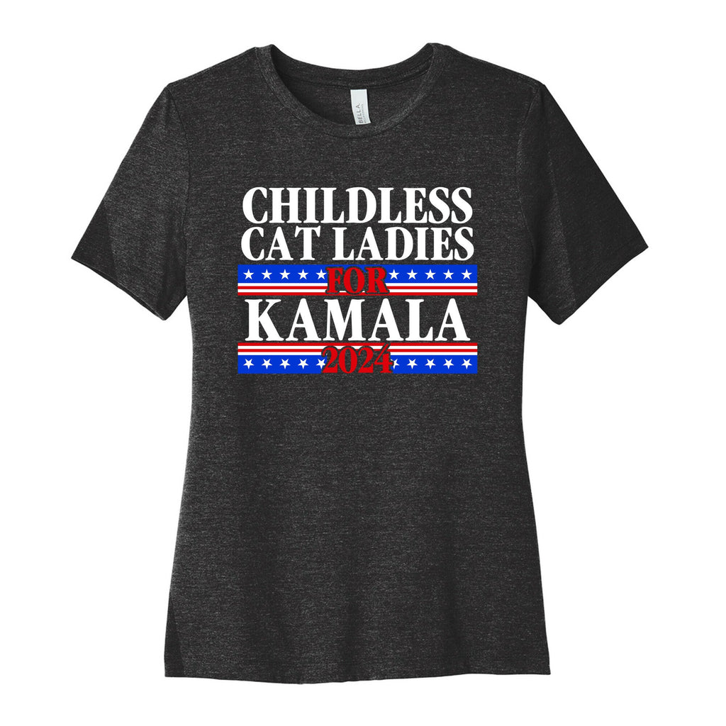 Patriotic Childless Cat Ladies for Kamala Womens Cotton Tee