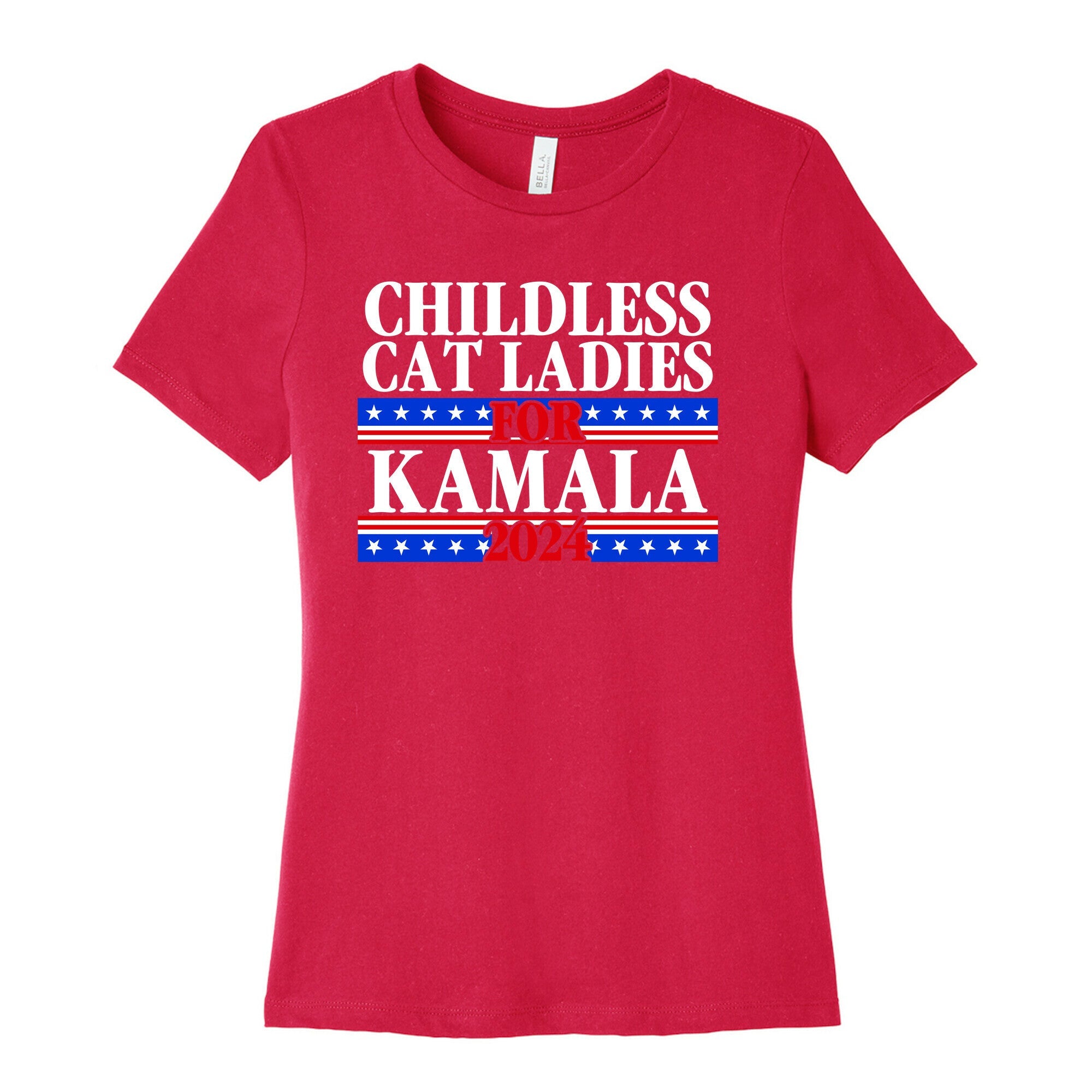 Patriotic Childless Cat Ladies for Kamala Womens Cotton Tee