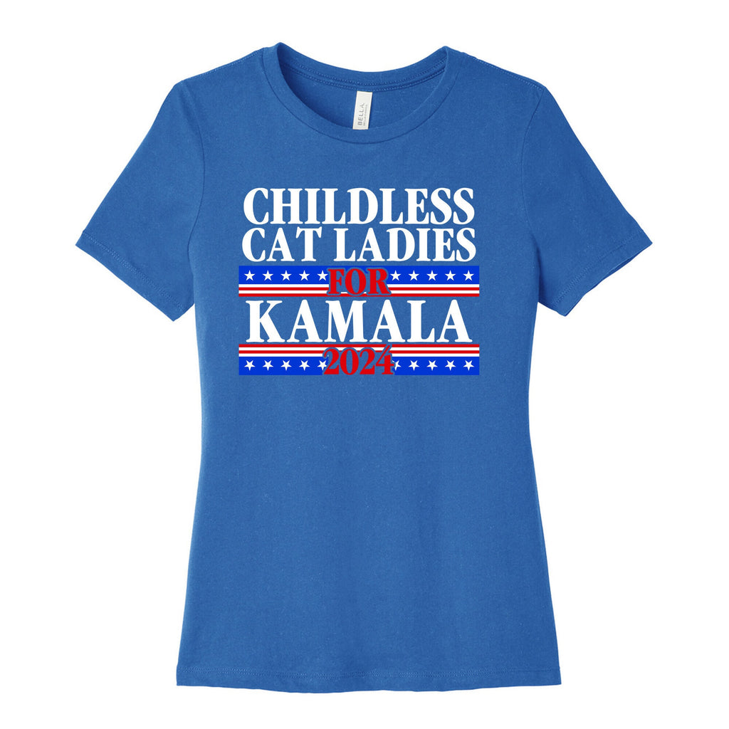 Patriotic Childless Cat Ladies for Kamala Womens Cotton Tee