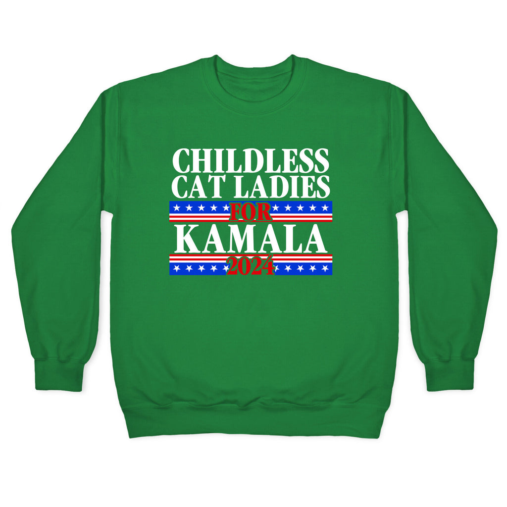 Patriotic Childless Cat Ladies for Kamala Crewneck Sweatshirt