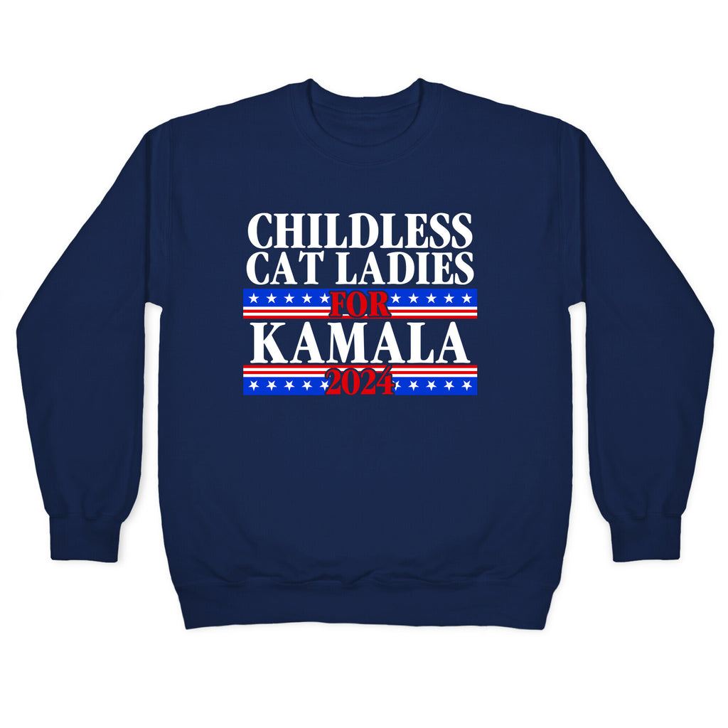 Patriotic Childless Cat Ladies for Kamala Crewneck Sweatshirt