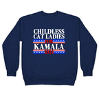 Patriotic Childless Cat Ladies for Kamala Crewneck Sweatshirt