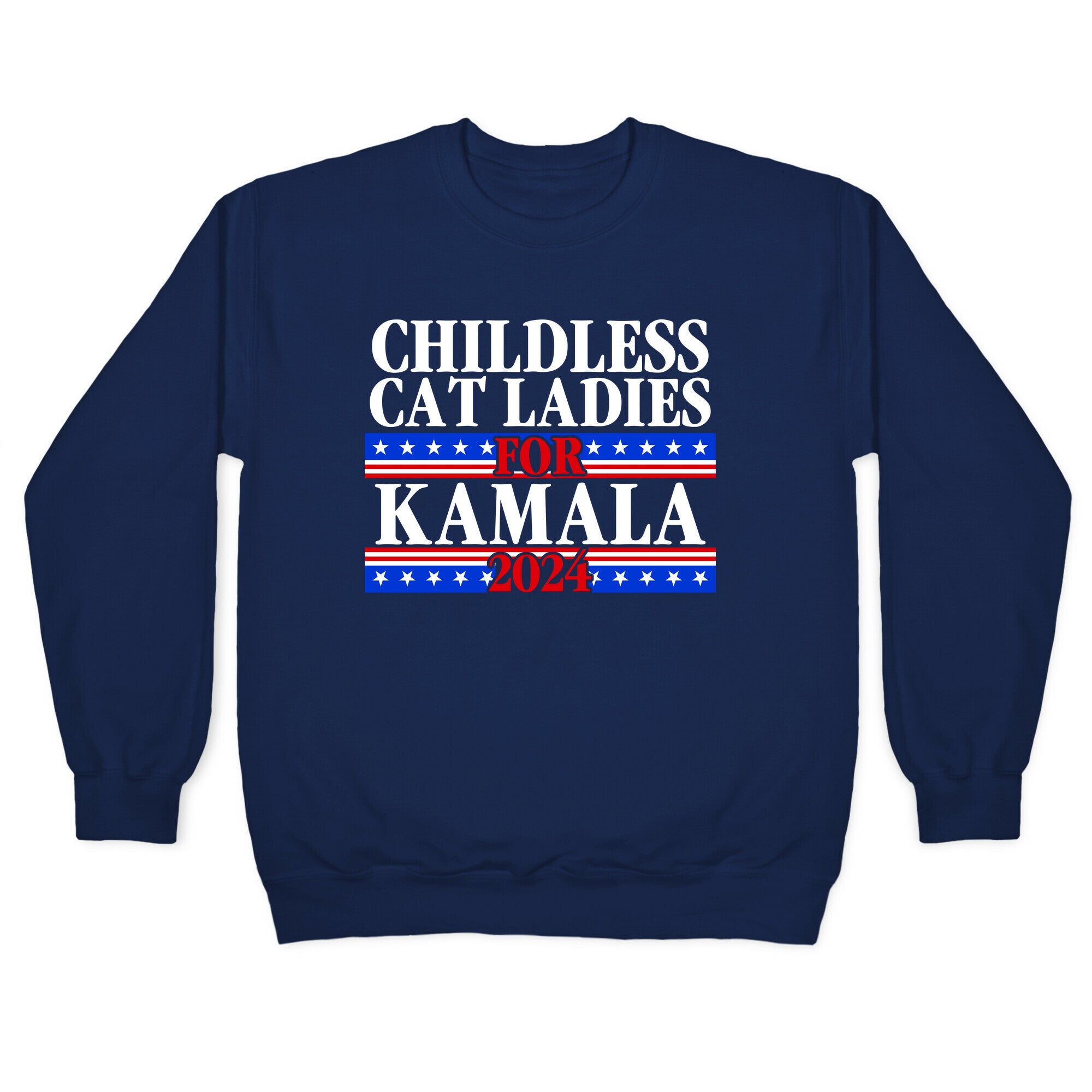 Patriotic Childless Cat Ladies for Kamala Crewneck Sweatshirt