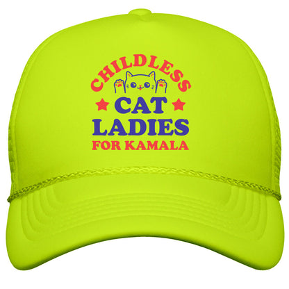 Childless Cat Ladies for Kamala Snapback Trucker Hat