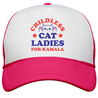Childless Cat Ladies for Kamala Snapback Trucker Hat
