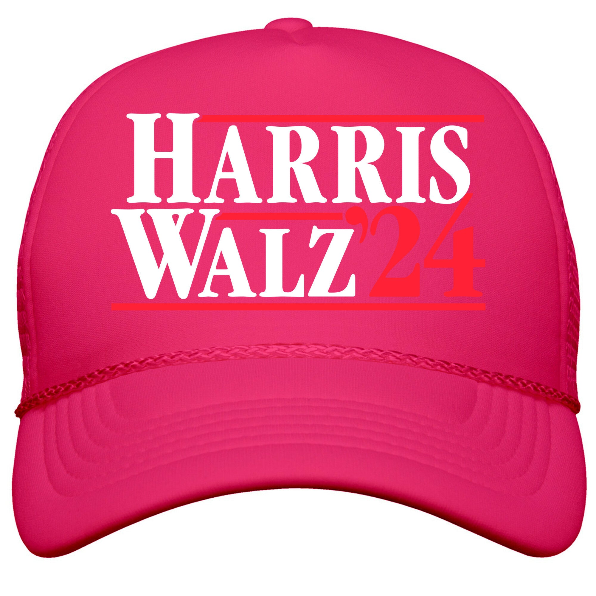Harris Walz 2024 White Snapback Trucker Hat