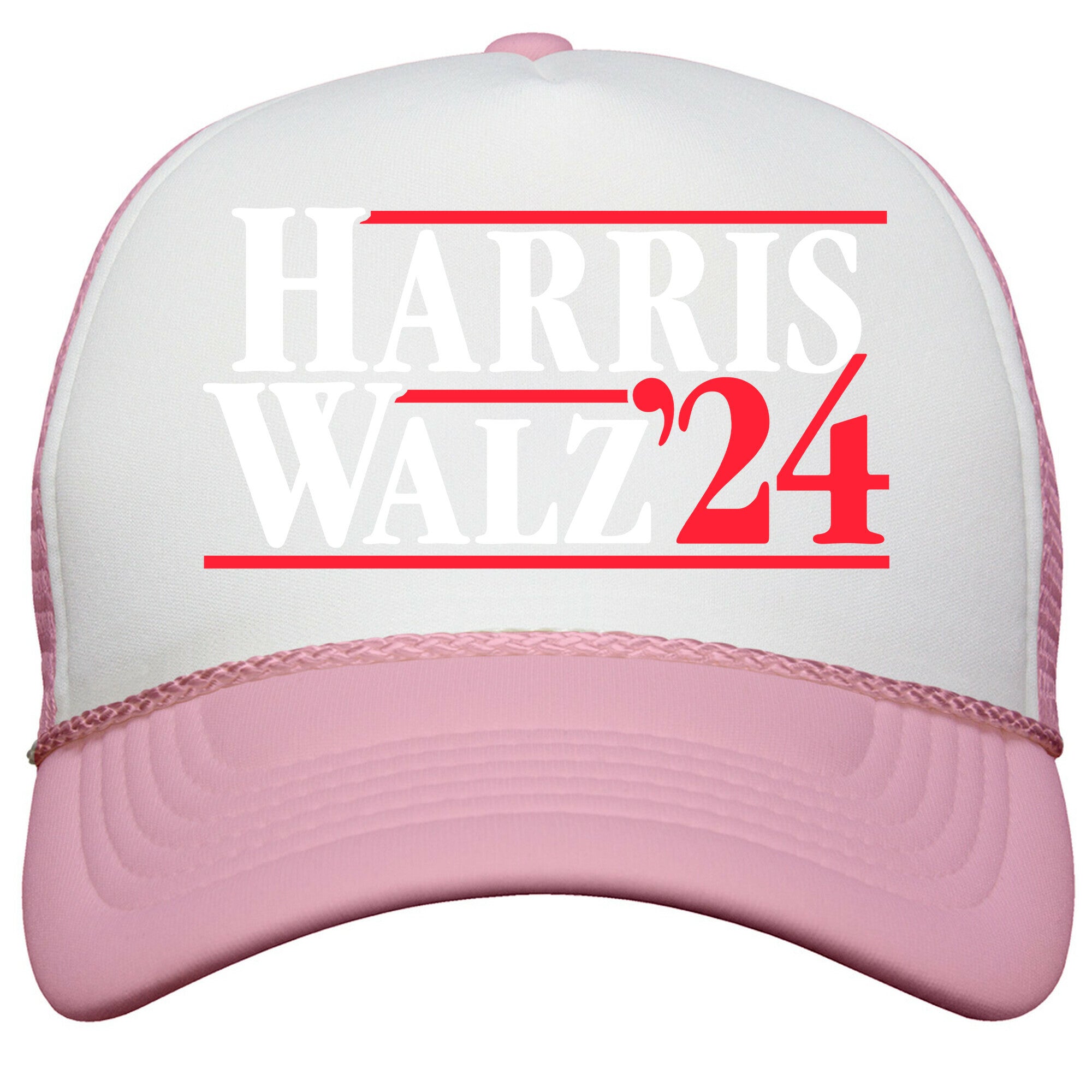 Harris Walz 2024 White Snapback Trucker Hat