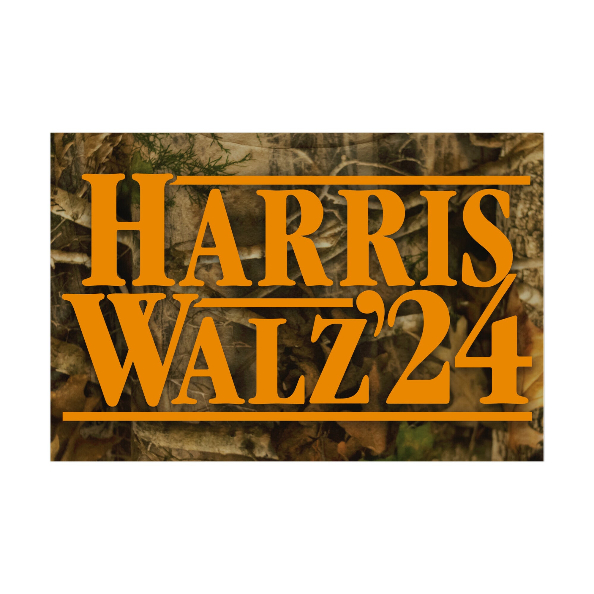 Harris Walz 2024 Hunter Orange and Camouflage Sticker