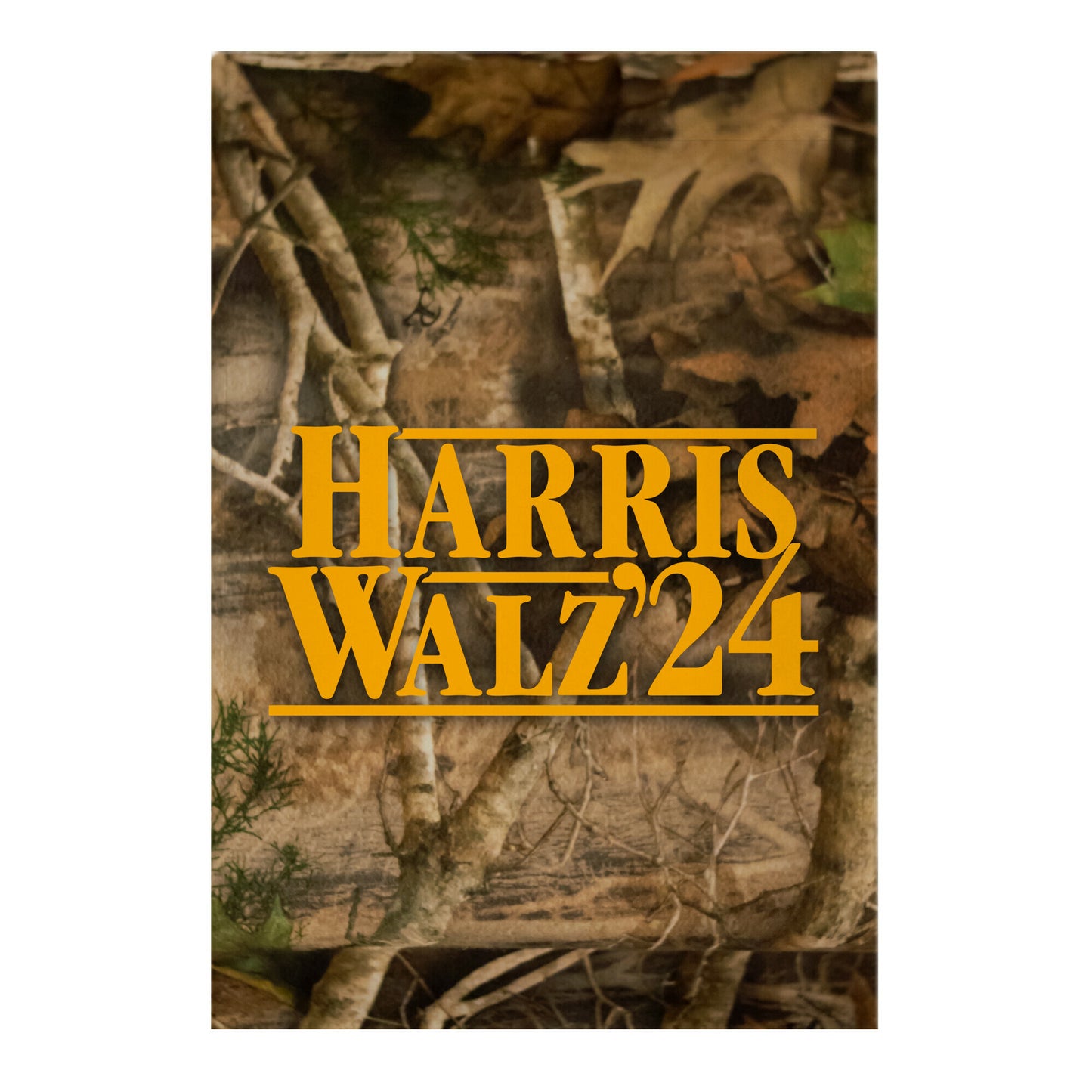 Harris Walz 2024 Hunter Orange and Camouflage Garden Flag