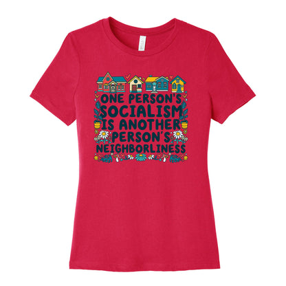 One Persons Socialism is Another Persons Neighborliness Tim Walz Womens Cotton Tee