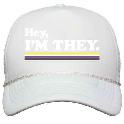 Hey, Im They. \(Non-binary\) Snapback Trucker Hat
