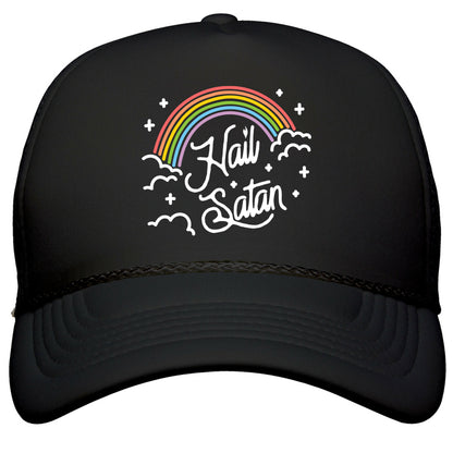 Hail Satan Rainbow Snapback Trucker Hat