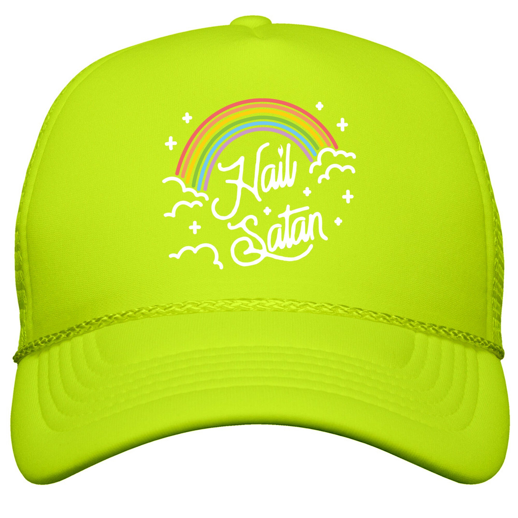 Hail Satan Rainbow Snapback Trucker Hat