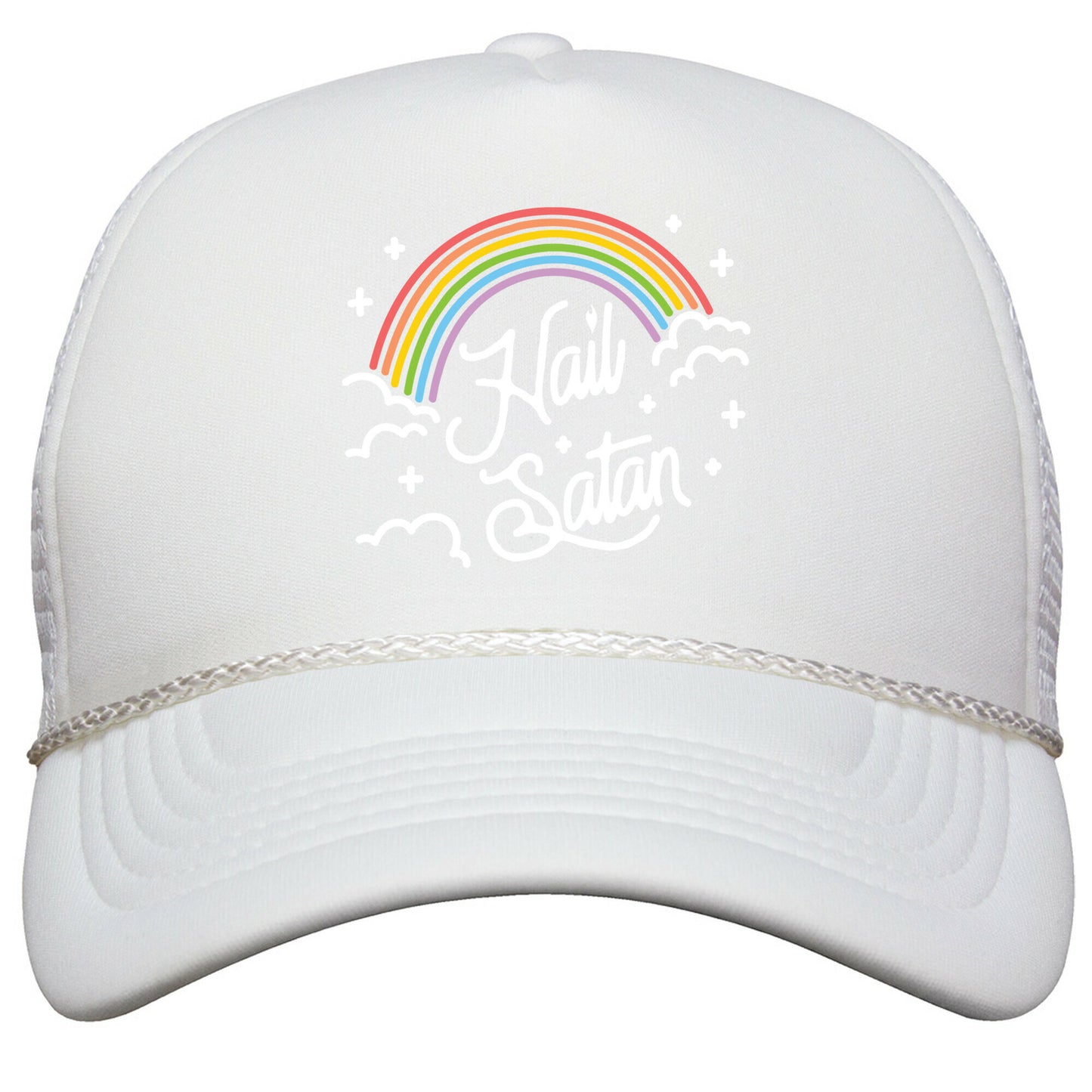 Hail Satan Rainbow Snapback Trucker Hat