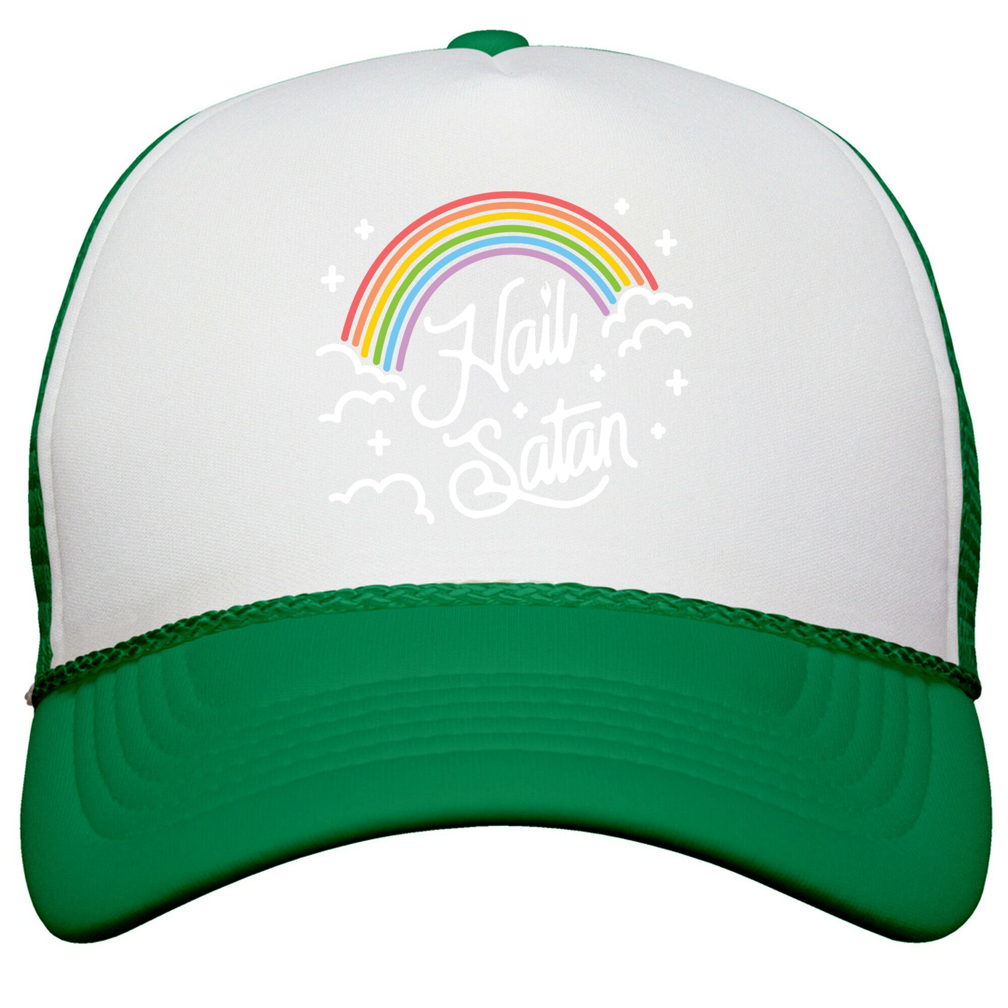 Hail Satan Rainbow Snapback Trucker Hat