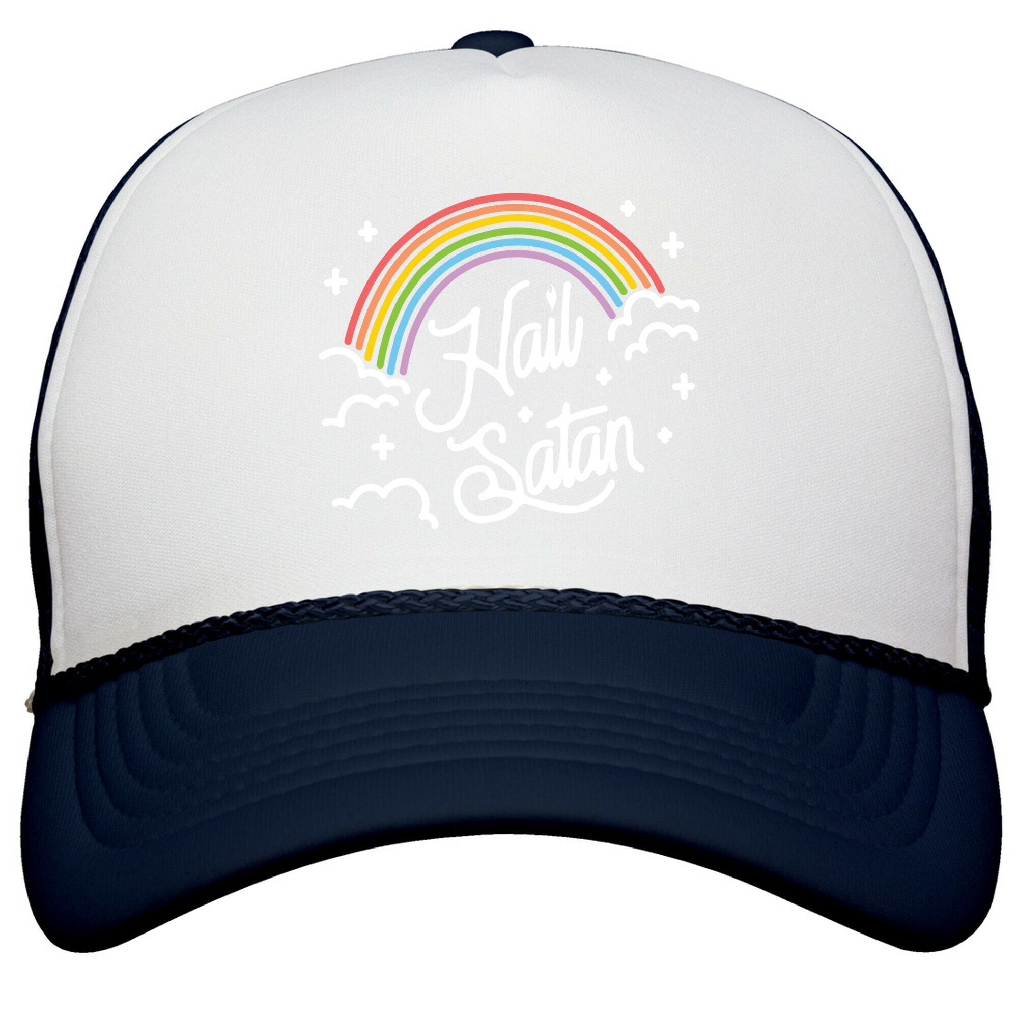 Hail Satan Rainbow Snapback Trucker Hat