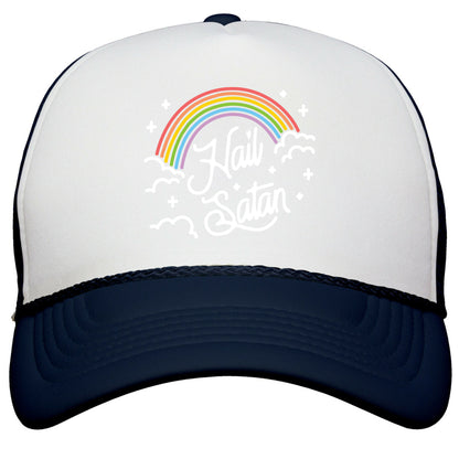 Hail Satan Rainbow Snapback Trucker Hat