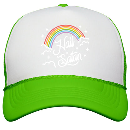 Hail Satan Rainbow Snapback Trucker Hat
