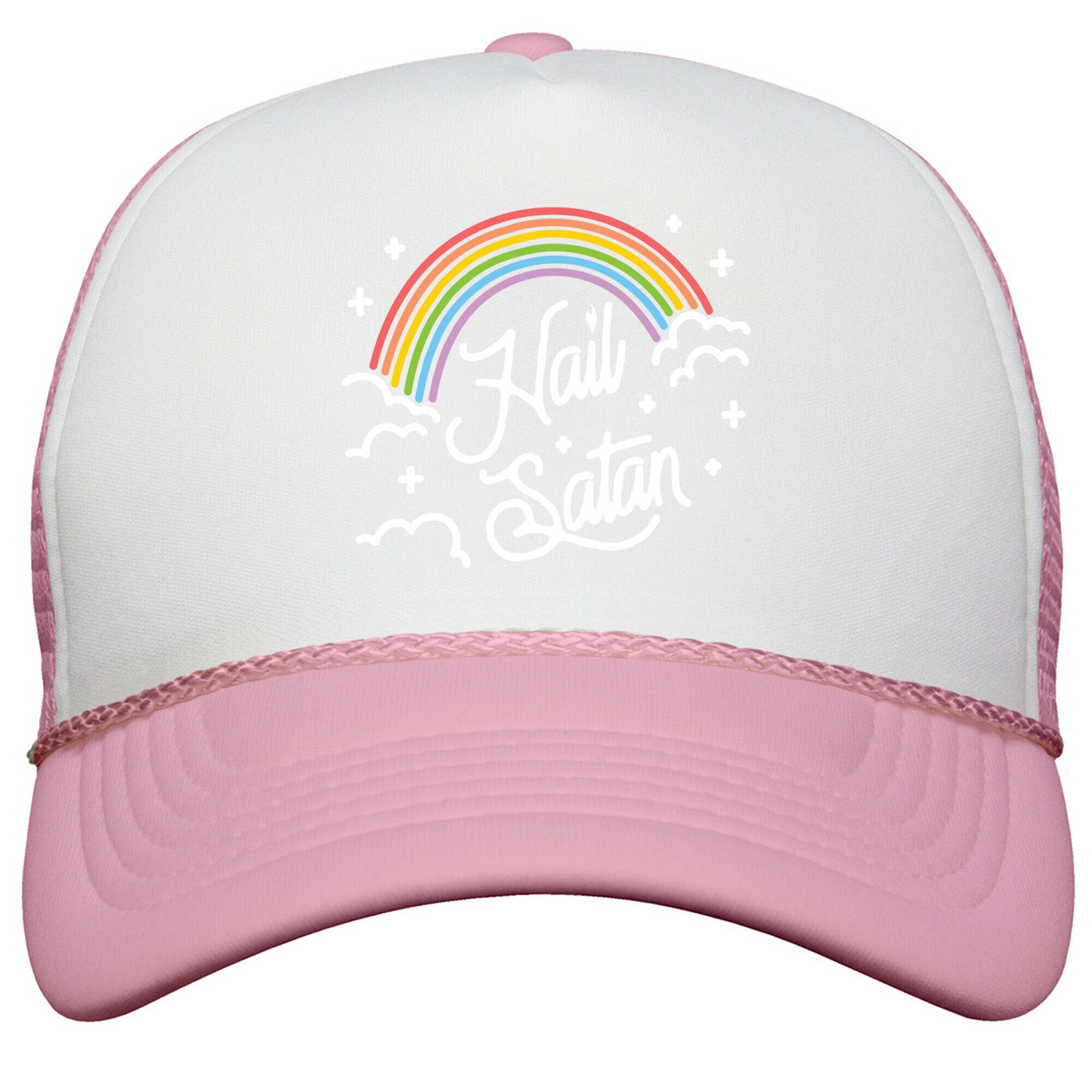 Hail Satan Rainbow Snapback Trucker Hat