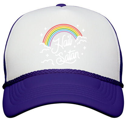 Hail Satan Rainbow Snapback Trucker Hat