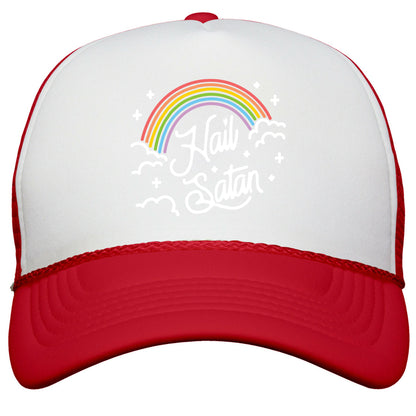Hail Satan Rainbow Snapback Trucker Hat