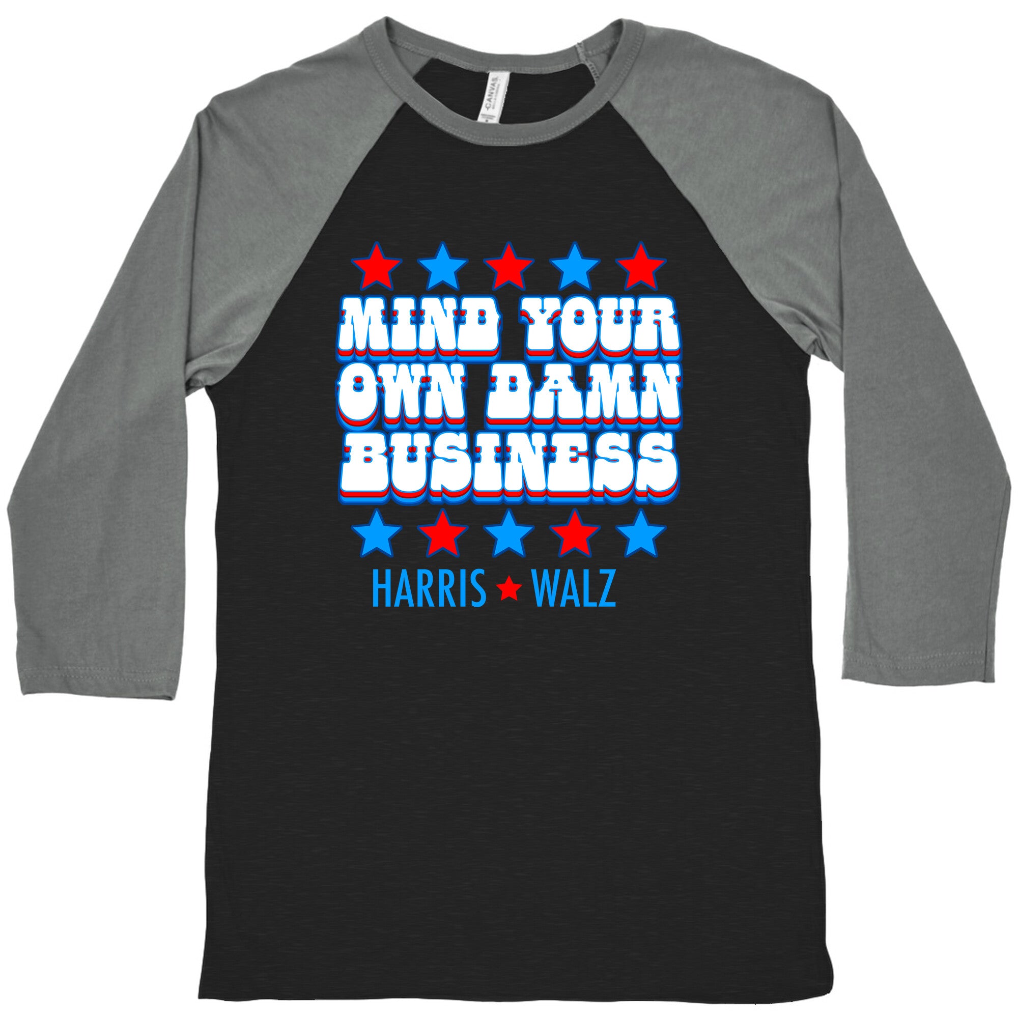 Mind Your Own Damn Business Harris Walz  Baseball Tee