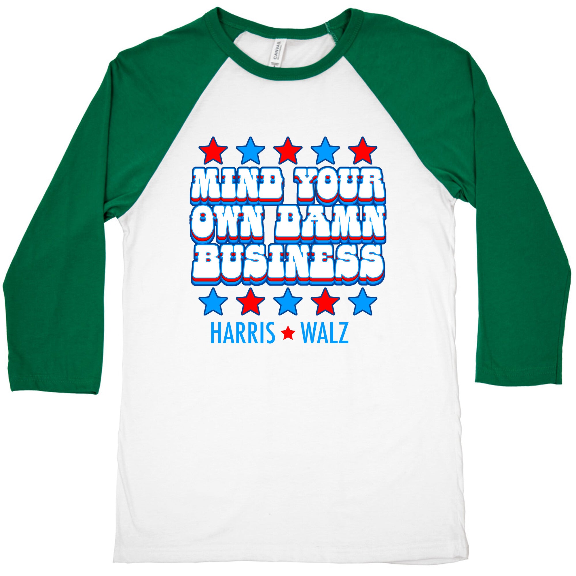 Mind Your Own Damn Business Harris Walz  Baseball Tee