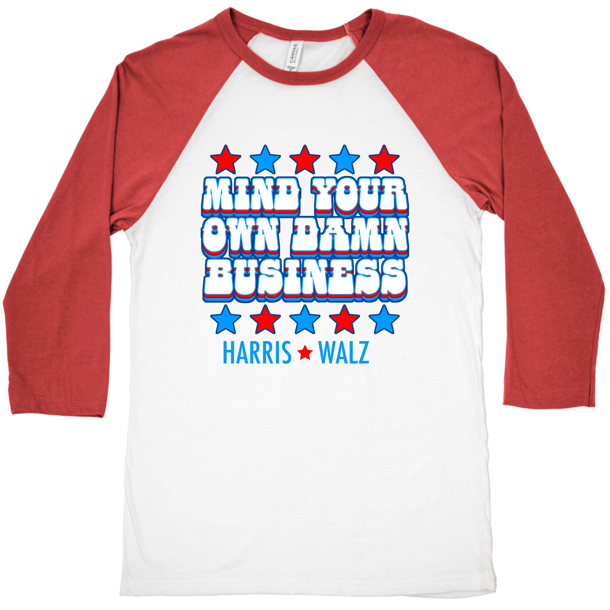Mind Your Own Damn Business Harris Walz  Baseball Tee