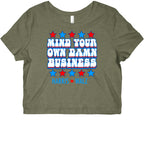 Mind Your Own Damn Business Harris Walz Graphic Baby Tee