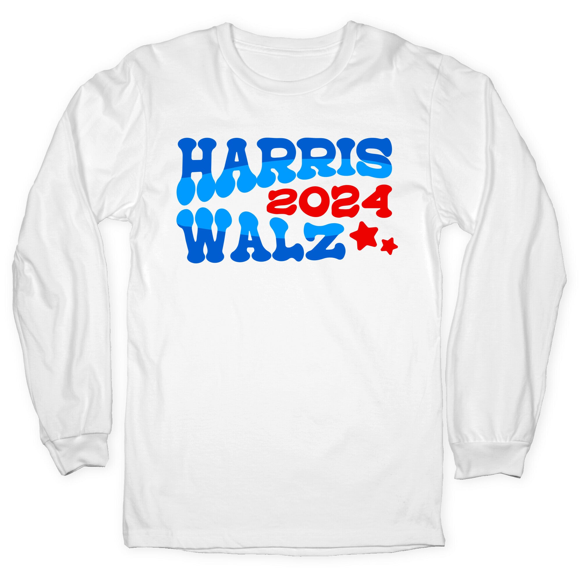 Harris Walz 2024 Retro Text Longsleeve Tee