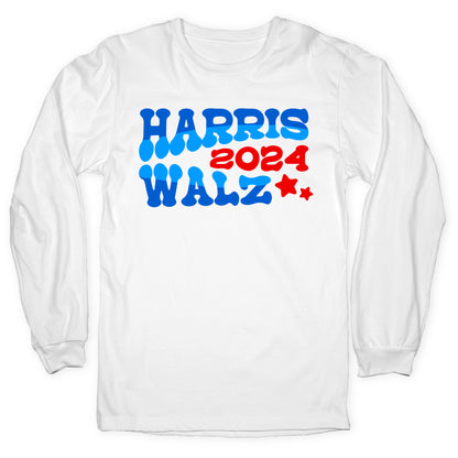 Harris Walz 2024 Retro Text Longsleeve Tee