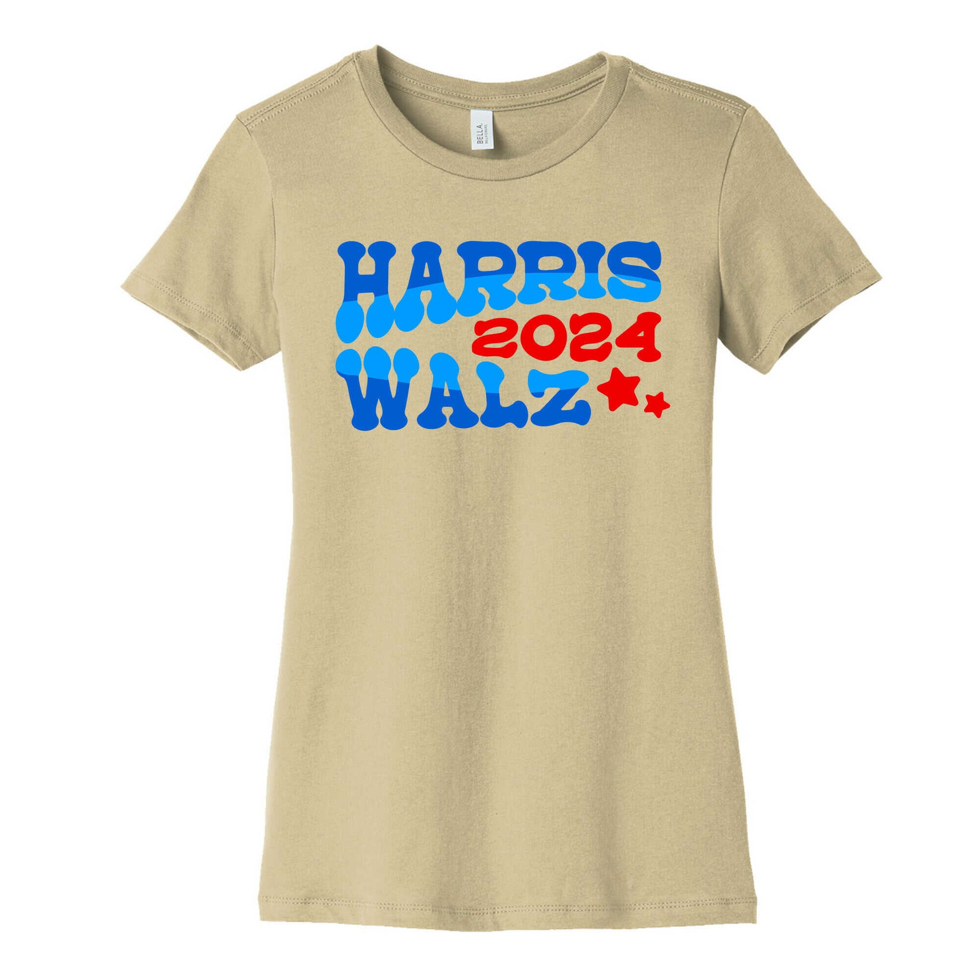 Harris Walz 2024 Retro Text Womens Cotton Tee