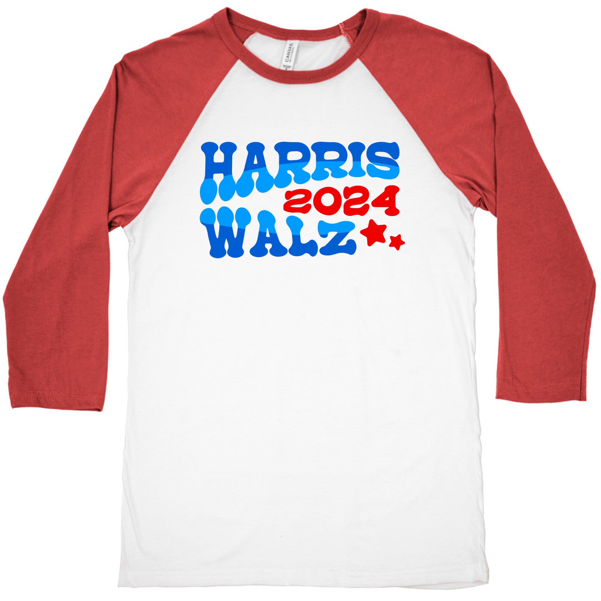 Harris Walz 2024 Retro Text Baseball Tee