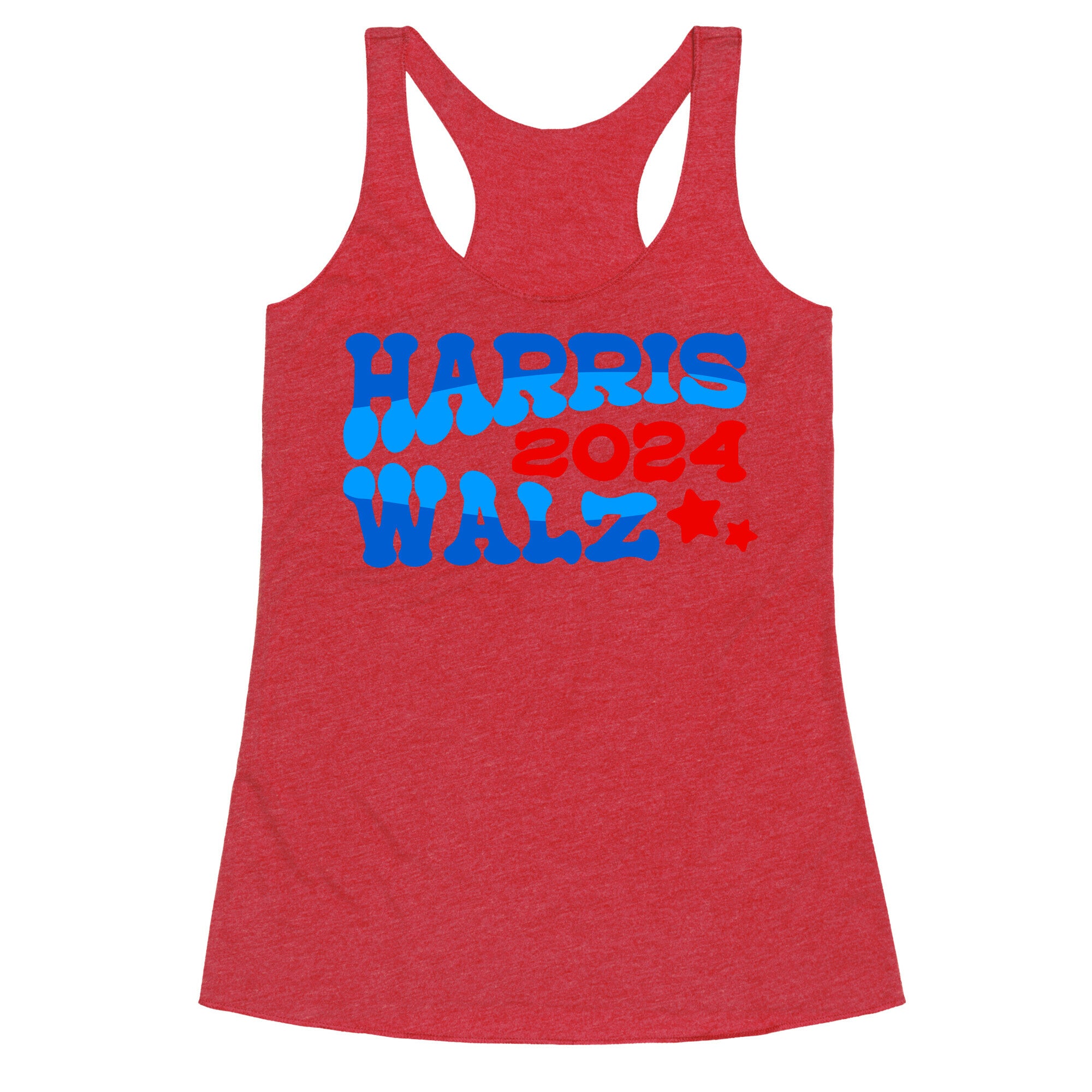 Harris Walz 2024 Retro Text Racerback Tank