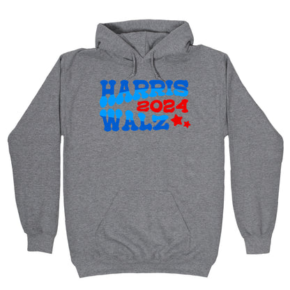 Harris Walz 2024 Retro Text Hoodie