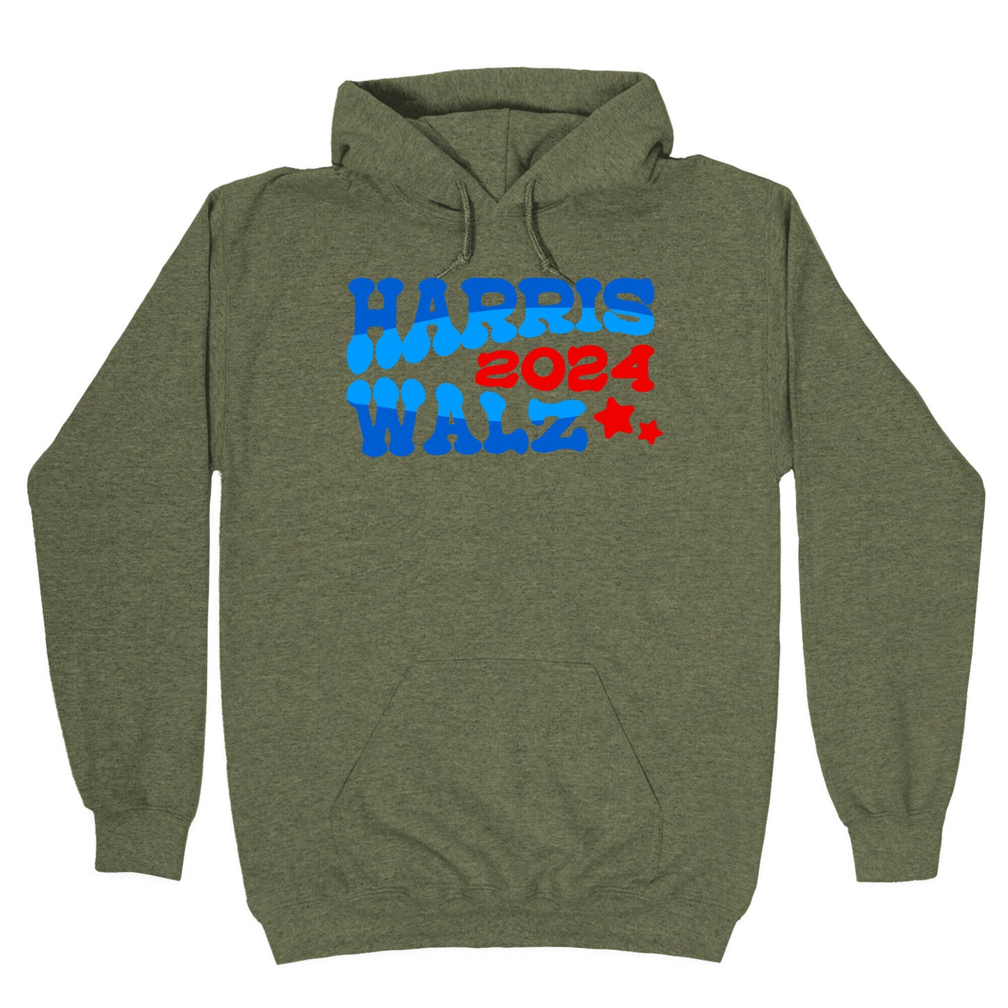 Harris Walz 2024 Retro Text Hoodie