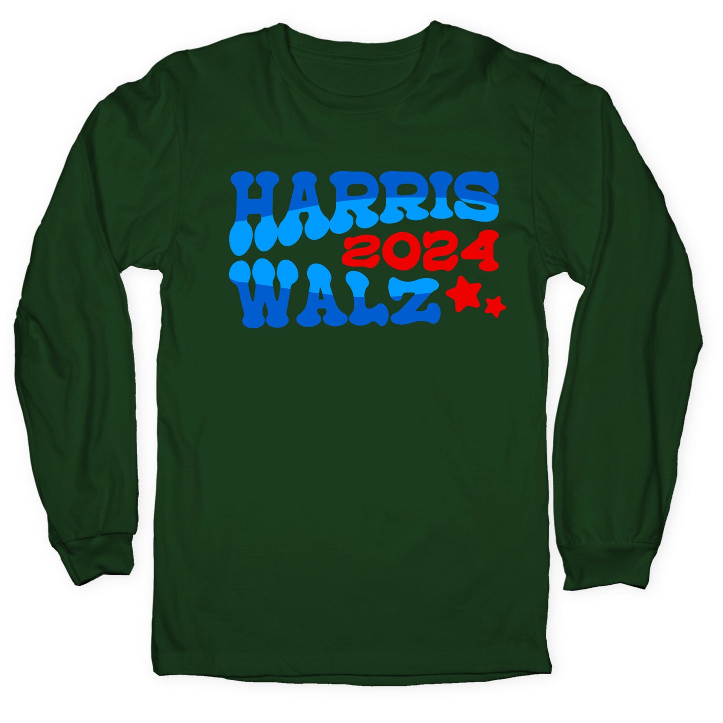 Harris Walz 2024 Retro Text Longsleeve Tee